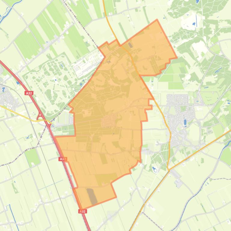 Kaart van de woonplaats Darp.