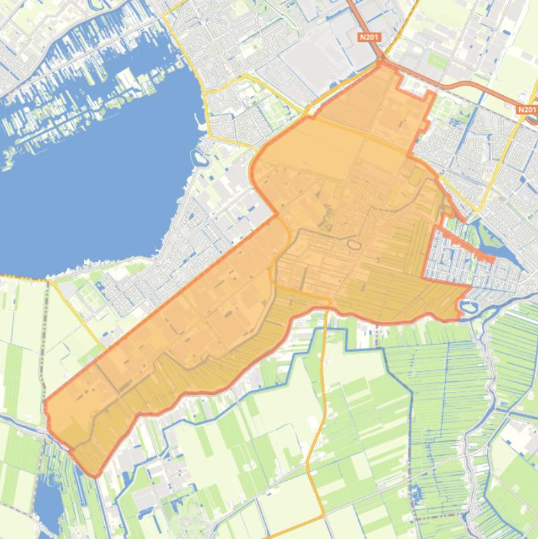 Kaart van de woonplaats De Kwakel.