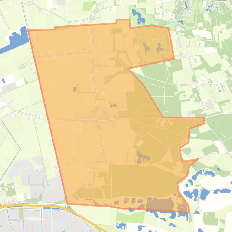 Kaart van de woonplaats De Moer.