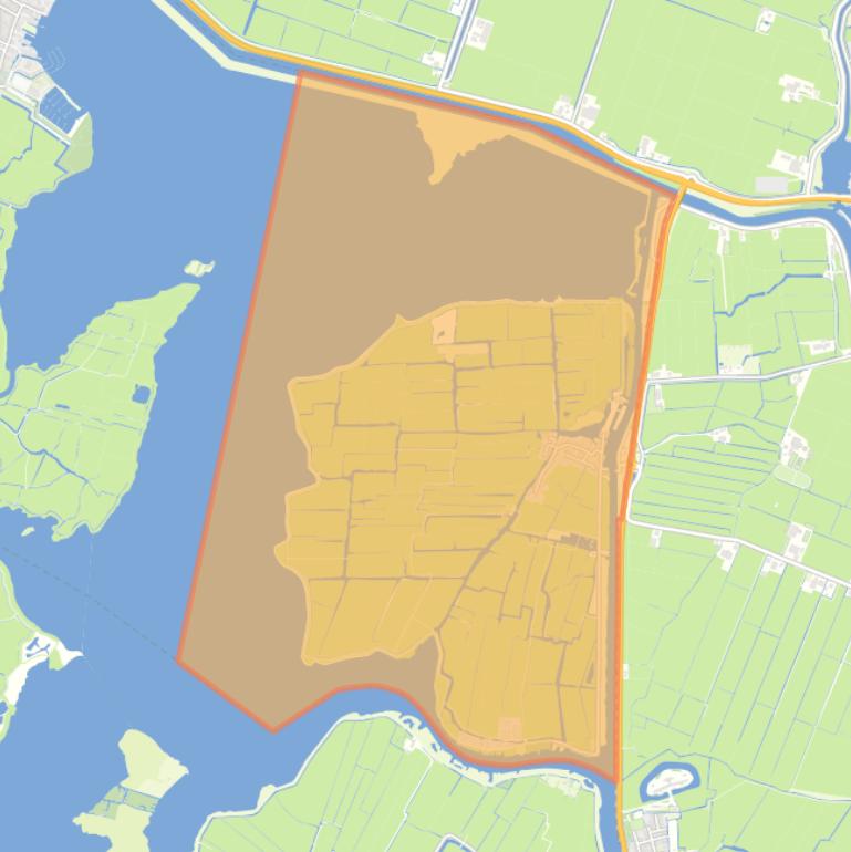 Kaart van de woonplaats de Woude.