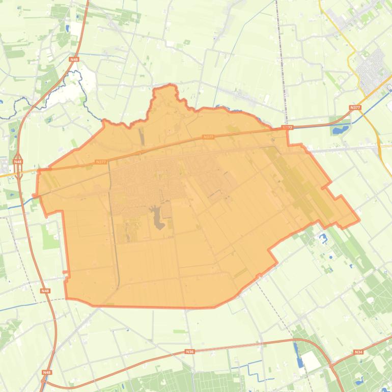 Kaart van de woonplaats Dedemsvaart.