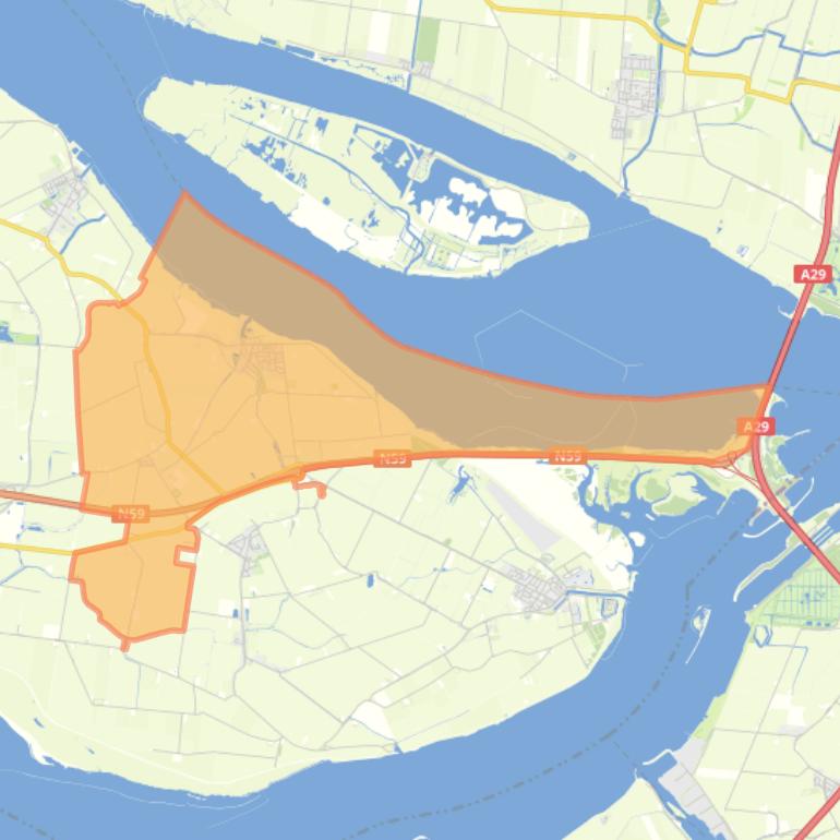 Kaart van de woonplaats Den Bommel.