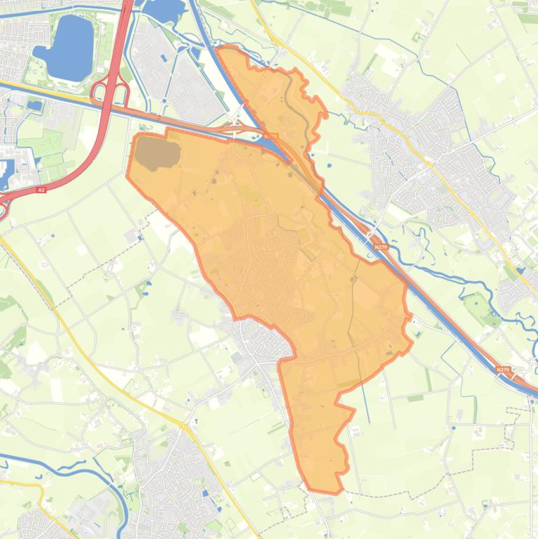 Kaart van de woonplaats Den Dungen.