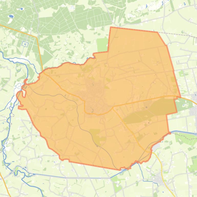 Kaart van de woonplaats Den Ham.