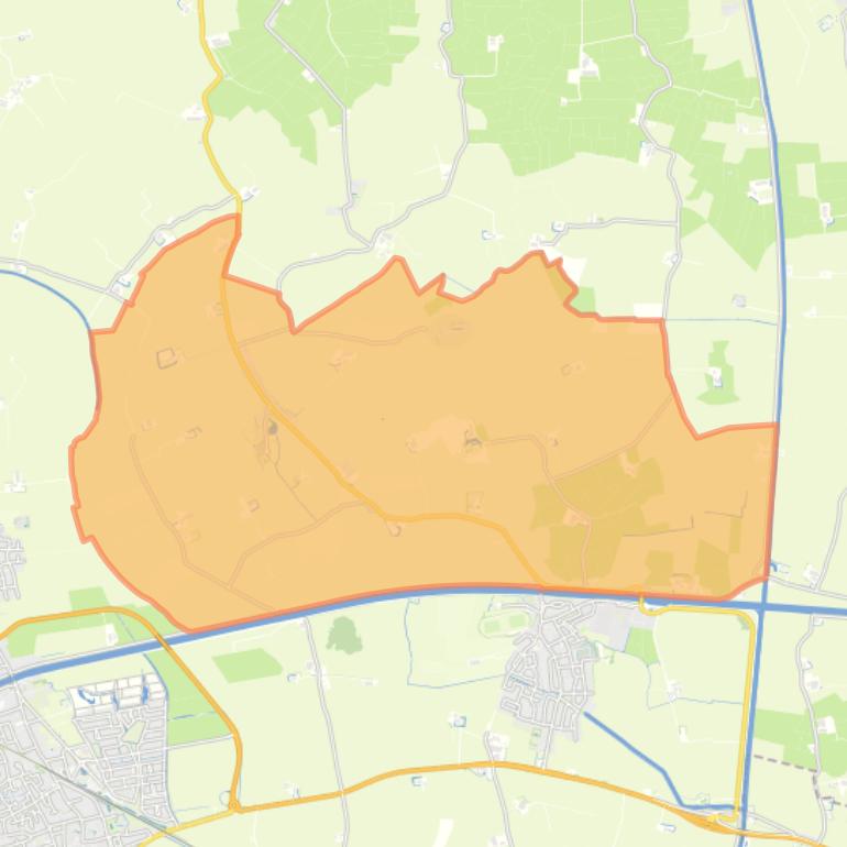 Kaart van de woonplaats Den Ham.