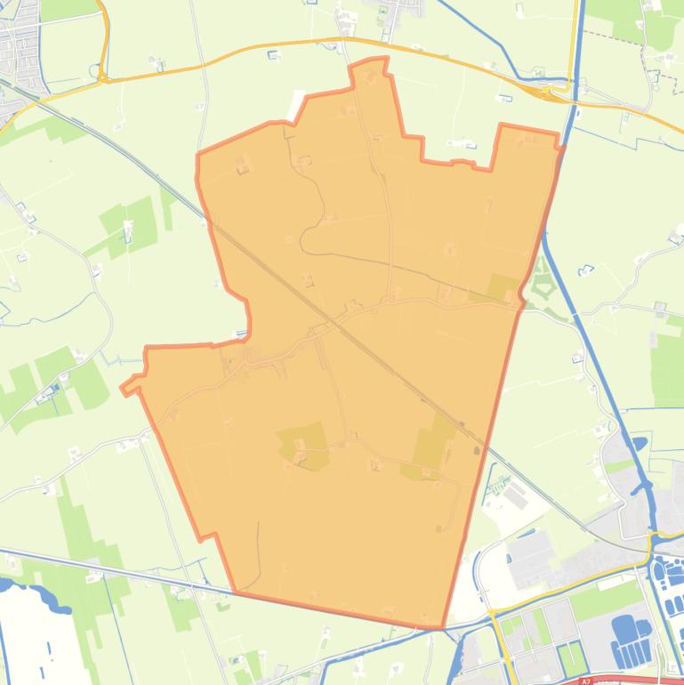 Kaart van de woonplaats Den Horn.