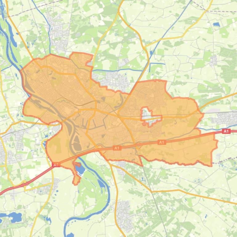 Kaart van de woonplaats Deventer.