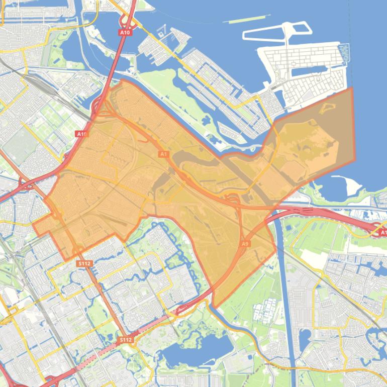 Kaart van de woonplaats Diemen.