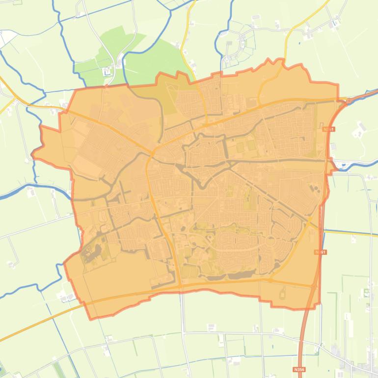 Kaart van de woonplaats Dokkum.