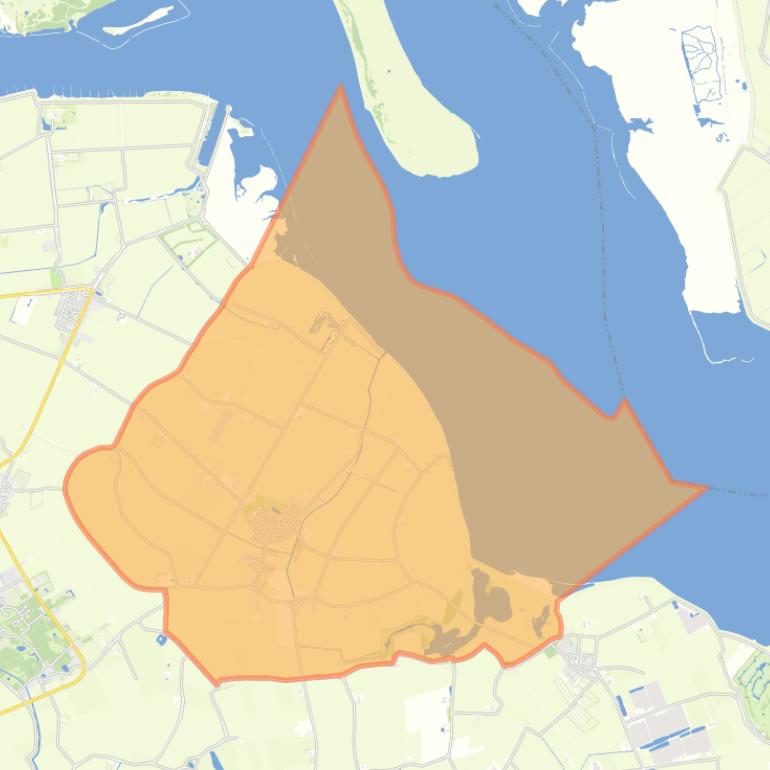 Kaart van de woonplaats Dreischor.