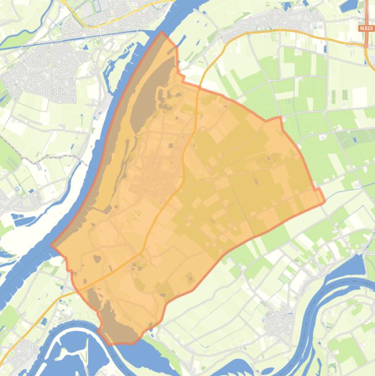 Kaart van de woonplaats Dreumel.