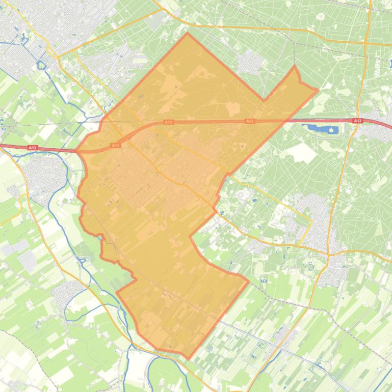 Kaart van de woonplaats Driebergen-Rijsenburg.