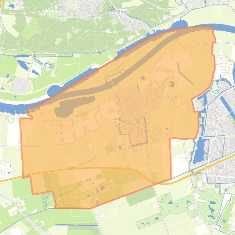 Kaart van de woonplaats Driel.