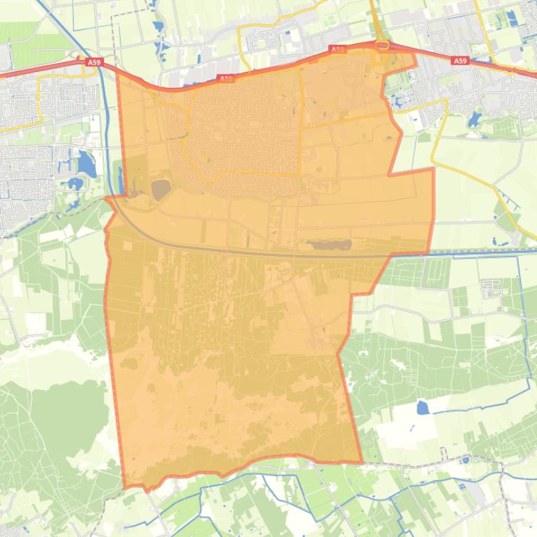 Kaart van de woonplaats Drunen.