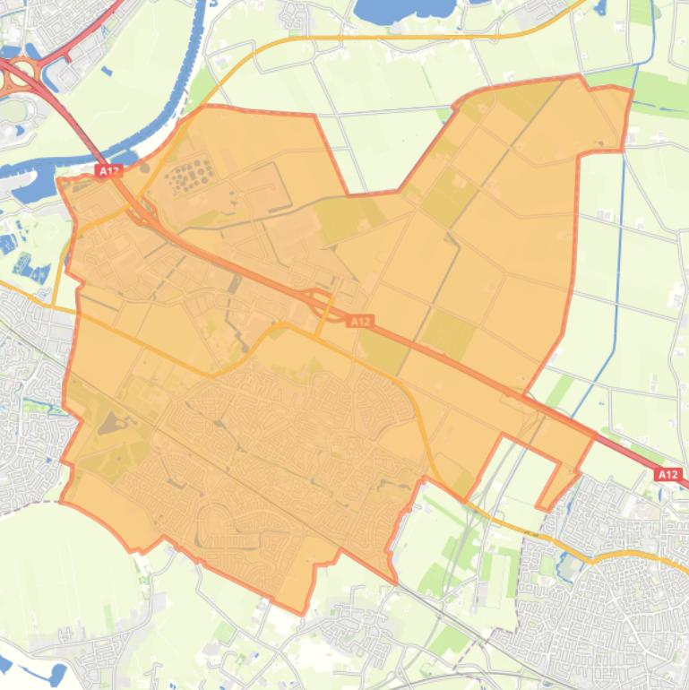 Kaart van de woonplaats Duiven.