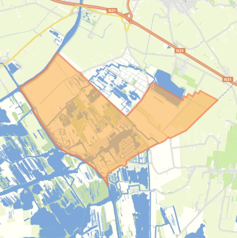 Kaart van de woonplaats Earnewâld.