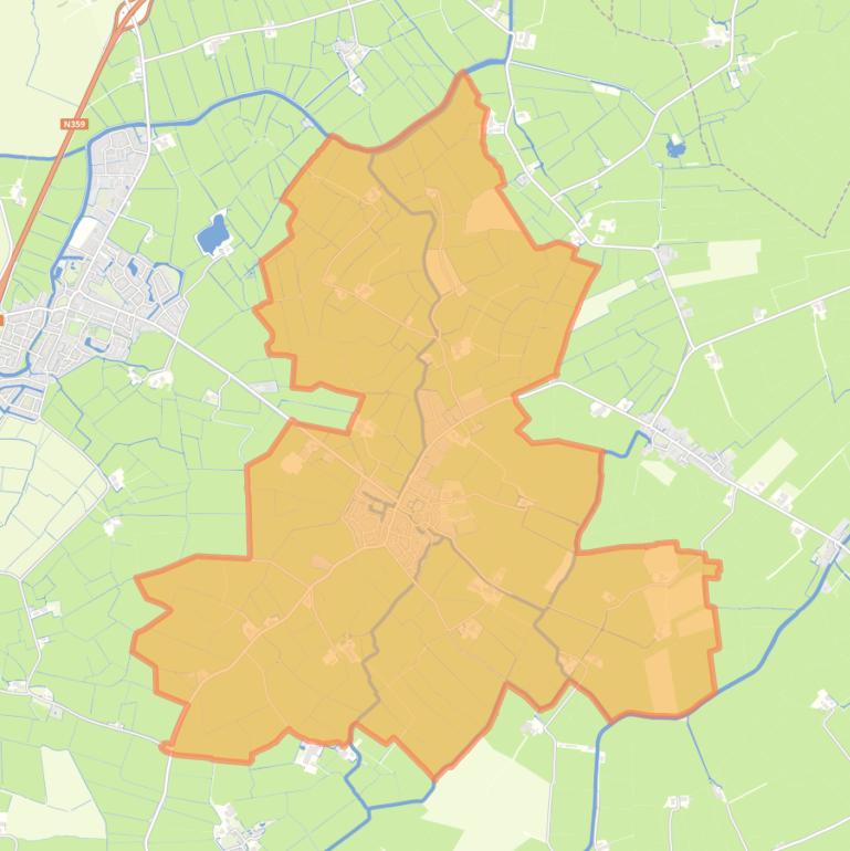 Kaart van de woonplaats Easterein.