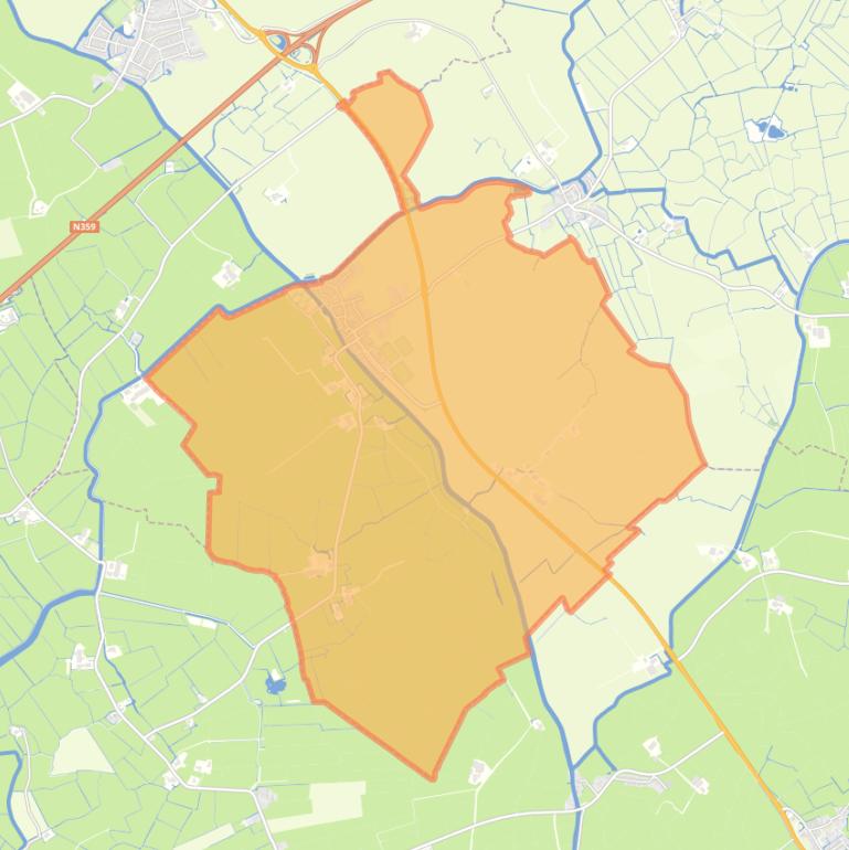 Kaart van de woonplaats Easterlittens.