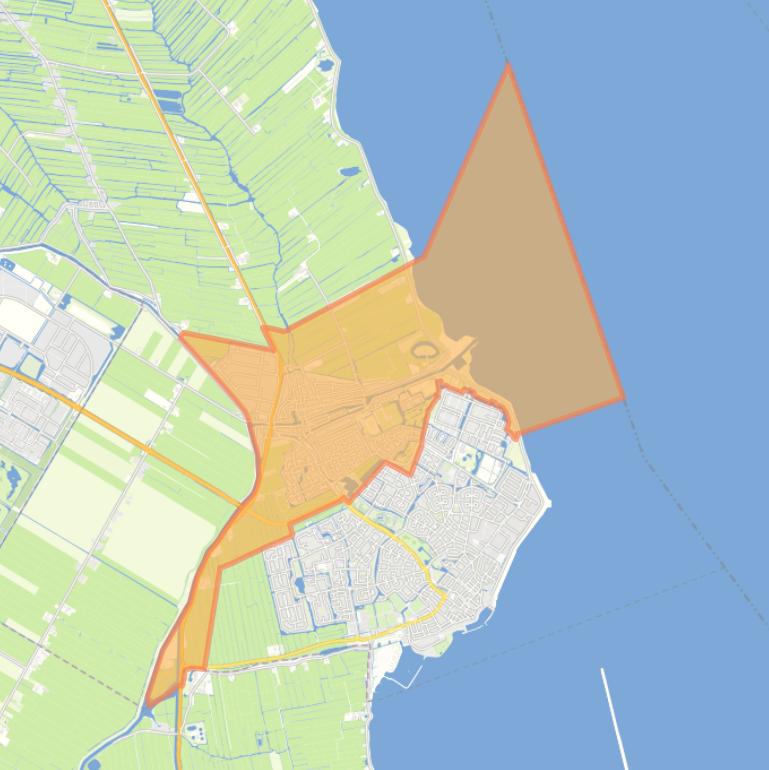 Kaart van de woonplaats Edam.