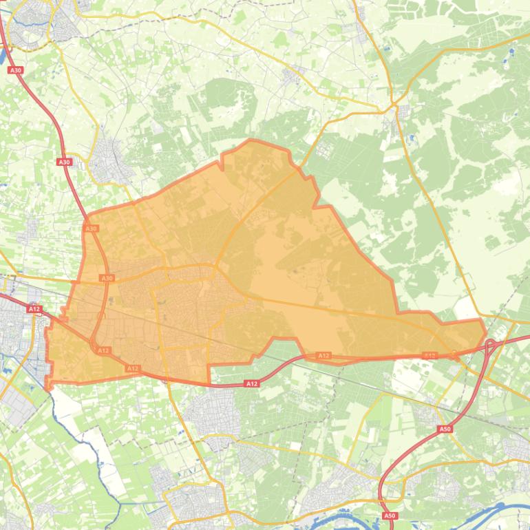 Kaart van de woonplaats Ede.