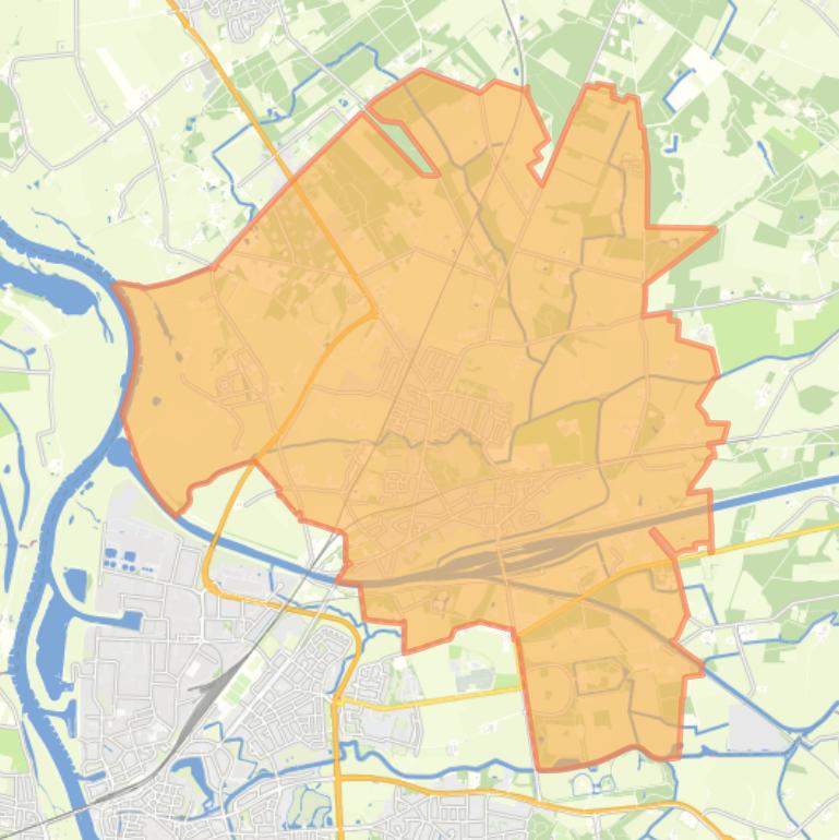 Kaart van de woonplaats Eefde.