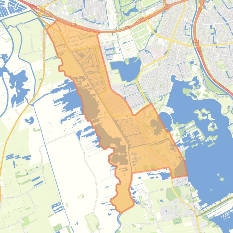 Kaart van de woonplaats Eelderwolde.