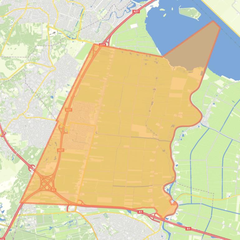 Kaart van de woonplaats Eemnes.