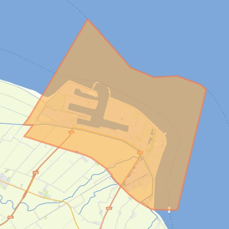 Kaart van de woonplaats Eemshaven.