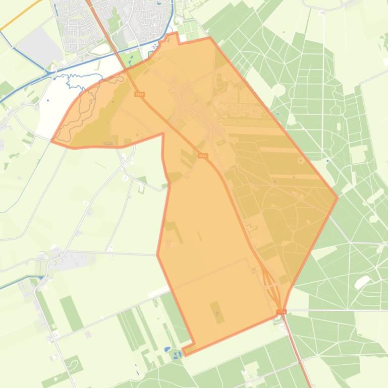 Kaart van de woonplaats Ees.