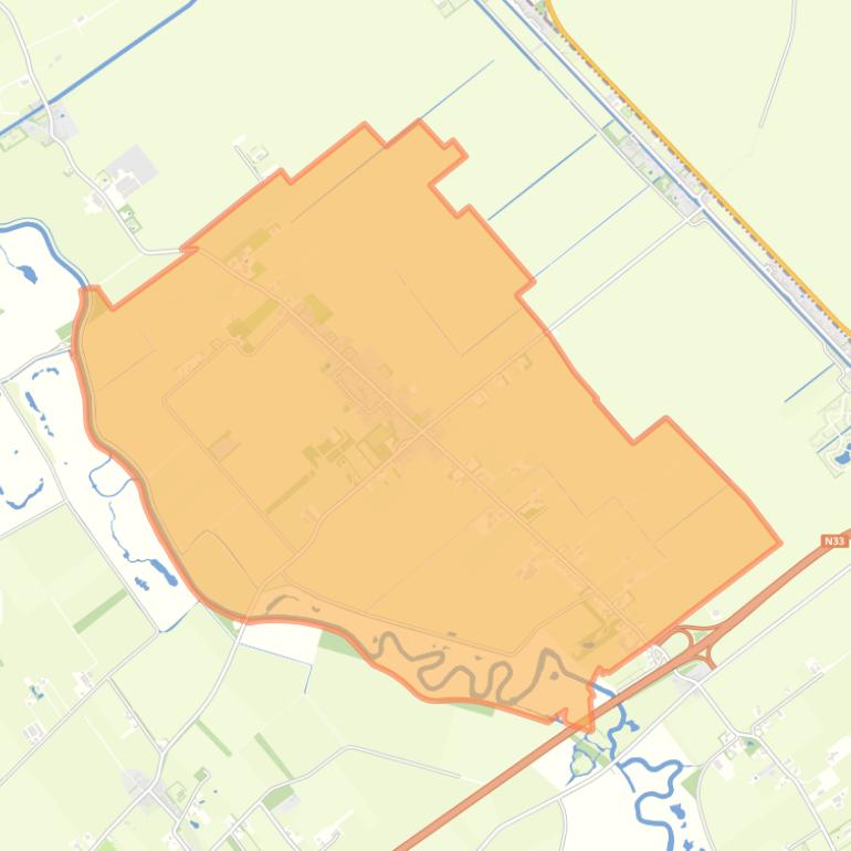 Kaart van de woonplaats Eexterveen.