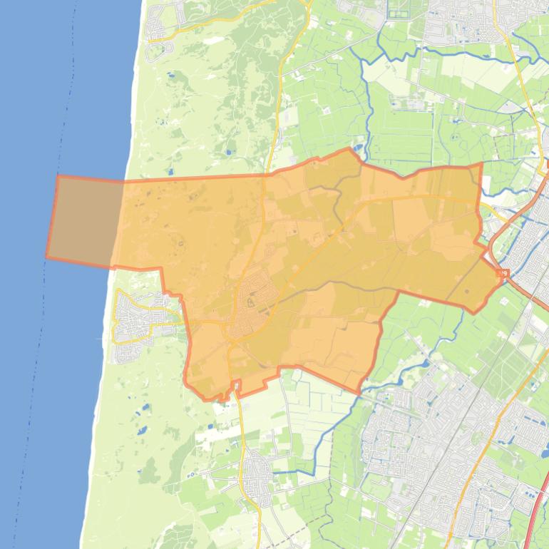 Kaart van de woonplaats Egmond aan den Hoef.