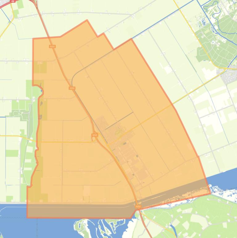 Kaart van de woonplaats Ens.