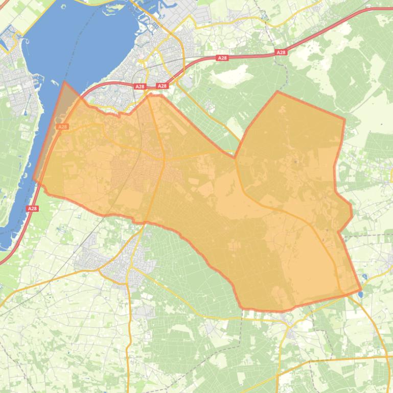 Kaart van de woonplaats Ermelo.