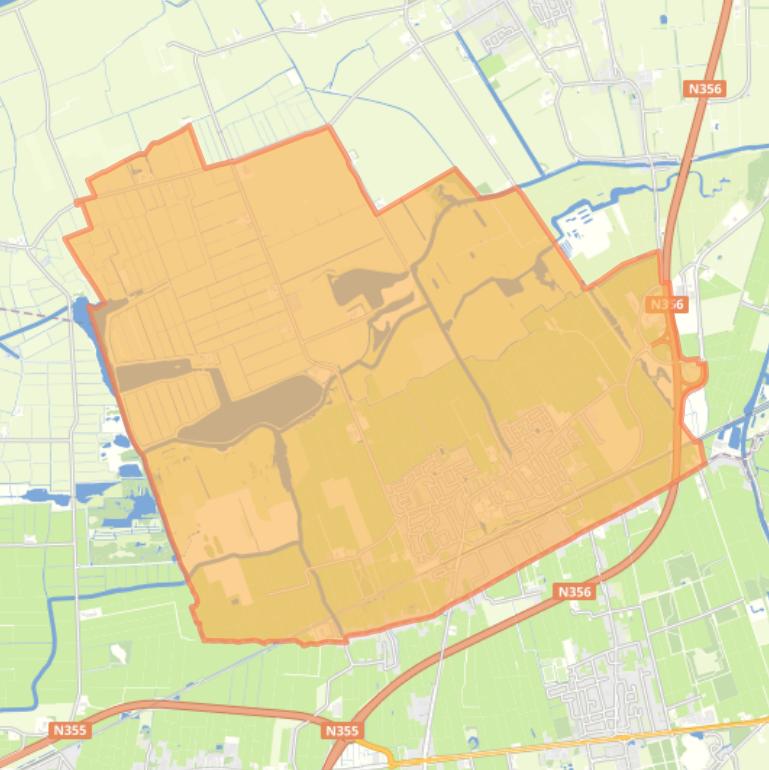 Kaart van de woonplaats Feanwâlden.