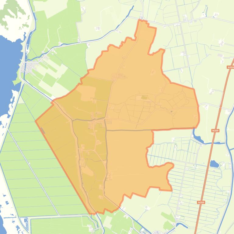 Kaart van de woonplaats Ferwoude.