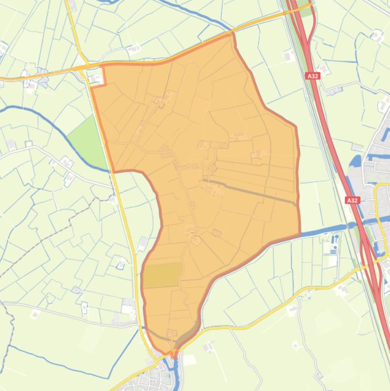 Kaart van de woonplaats Friens.