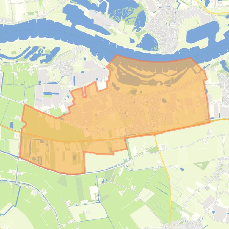 Kaart van de woonplaats Gameren.