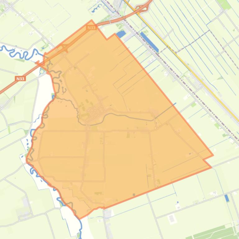 Kaart van de woonplaats Gieterveen.