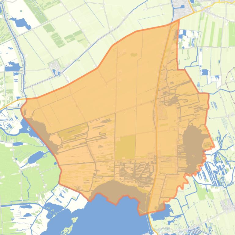 Kaart van de woonplaats Giethoorn.