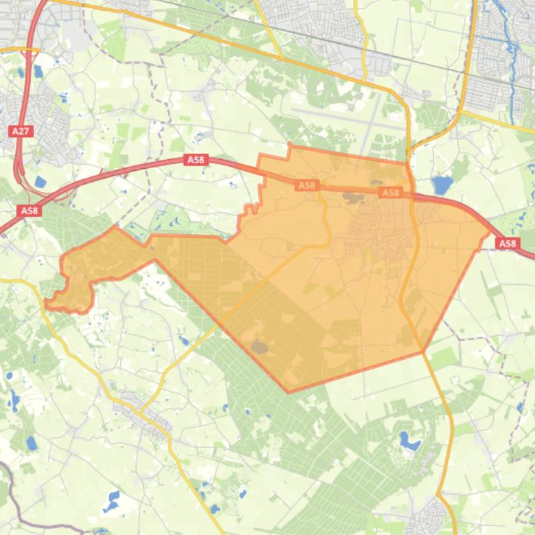 Kaart van de woonplaats Gilze.