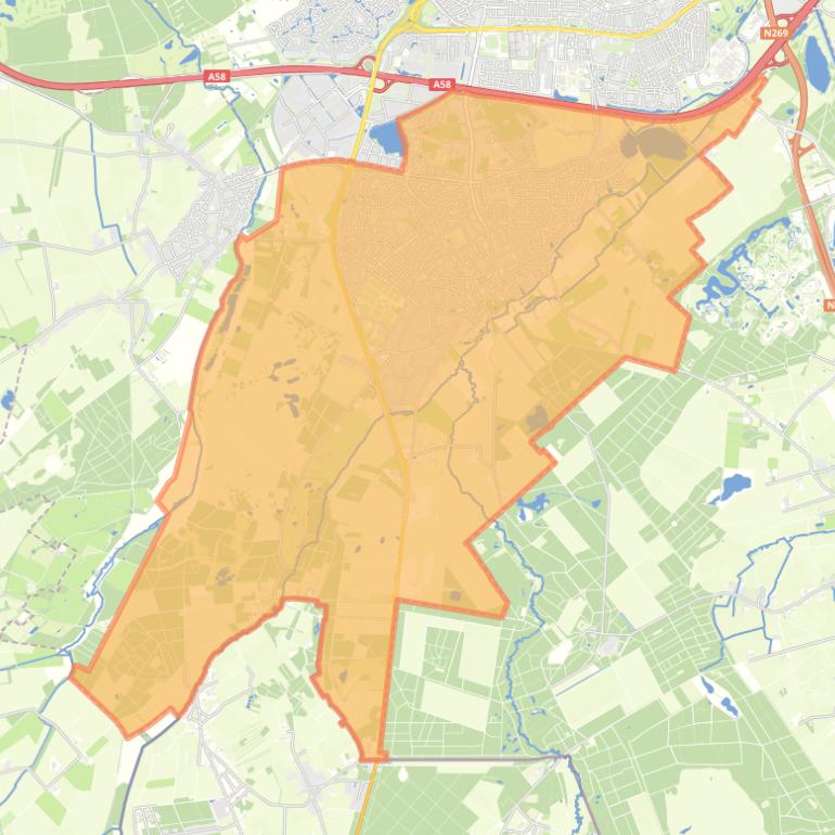 Kaart van de woonplaats Goirle.