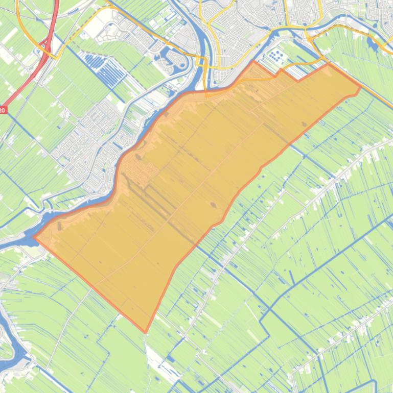 Kaart van de woonplaats Gouderak.