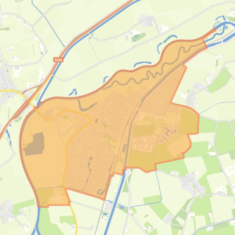 Kaart van de woonplaats Gramsbergen.