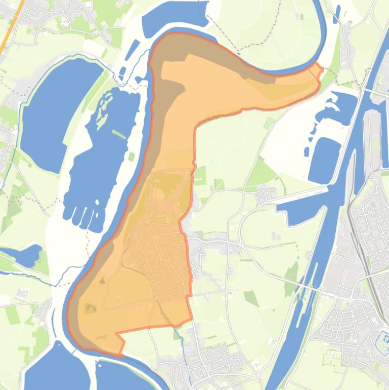 Kaart van de woonplaats Grevenbicht.