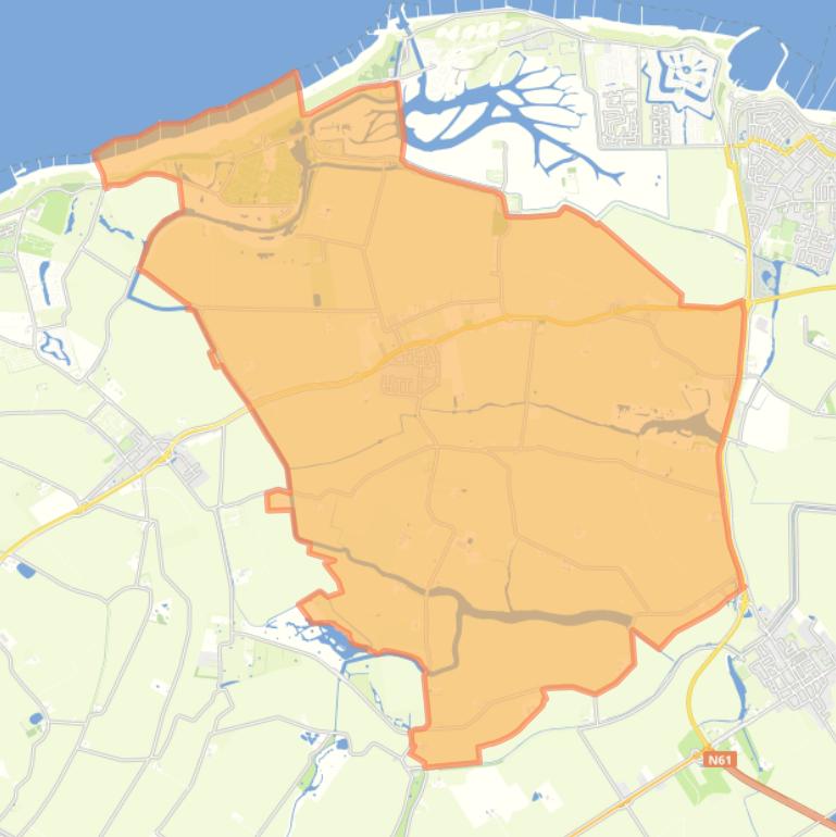 Kaart van de woonplaats Groede.