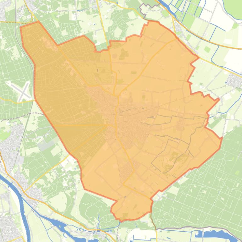 Kaart van de woonplaats Groesbeek.