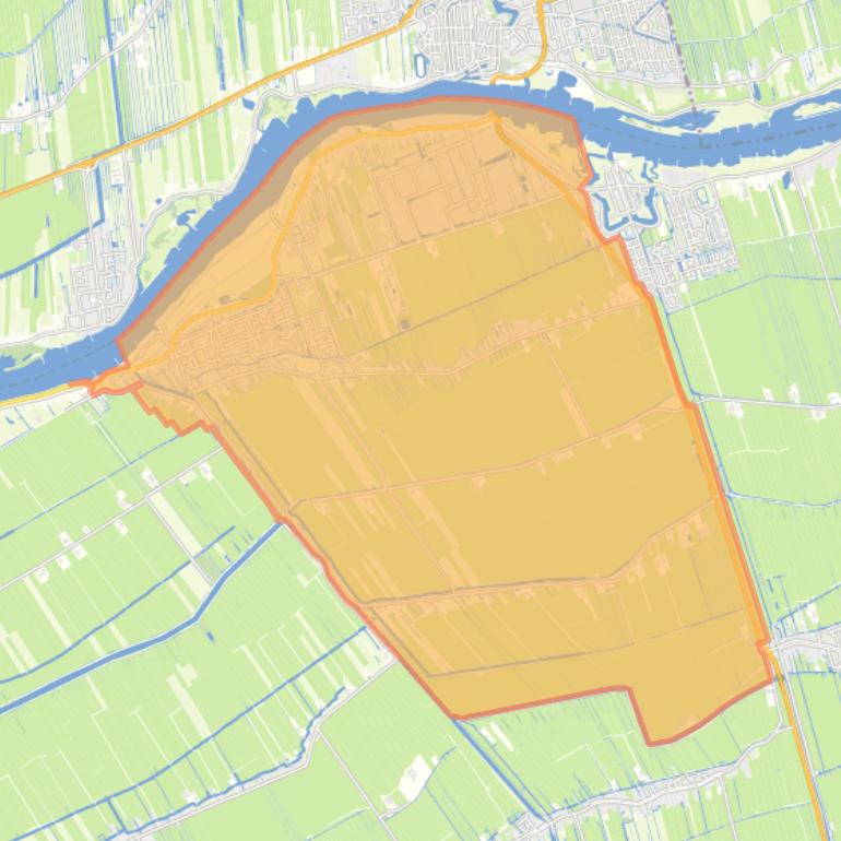 Kaart van de woonplaats Groot-Ammers.