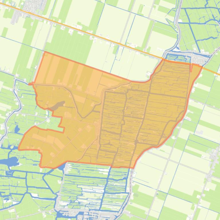 Kaart van de woonplaats Grootschermer.