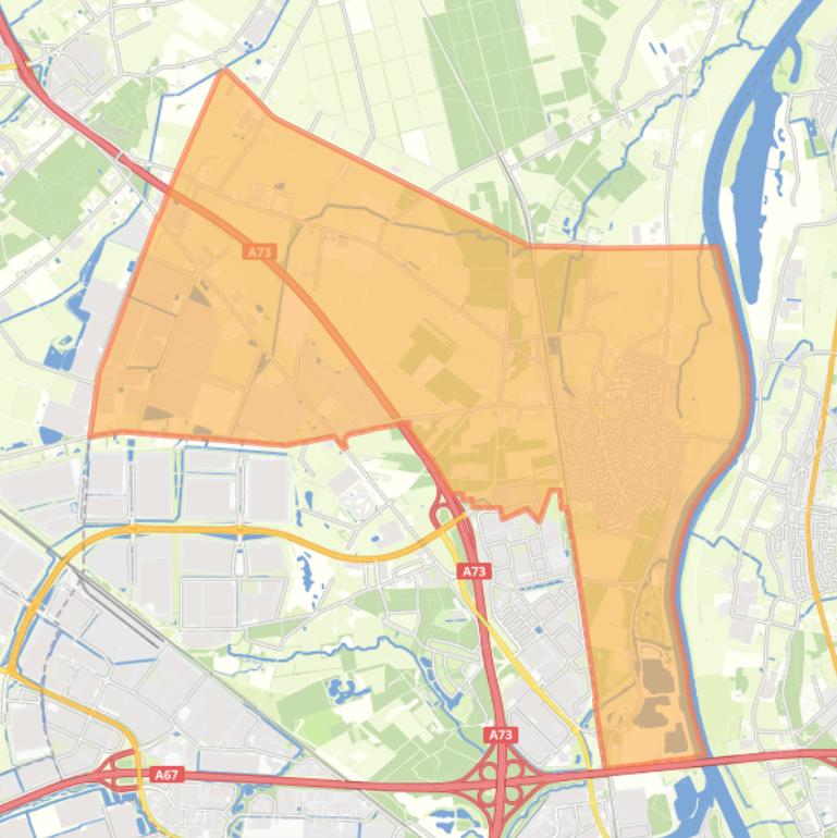 Kaart van de woonplaats Grubbenvorst.