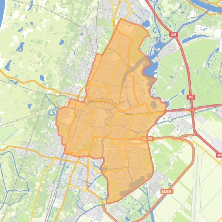 Kaart van de woonplaats Haarlem.
